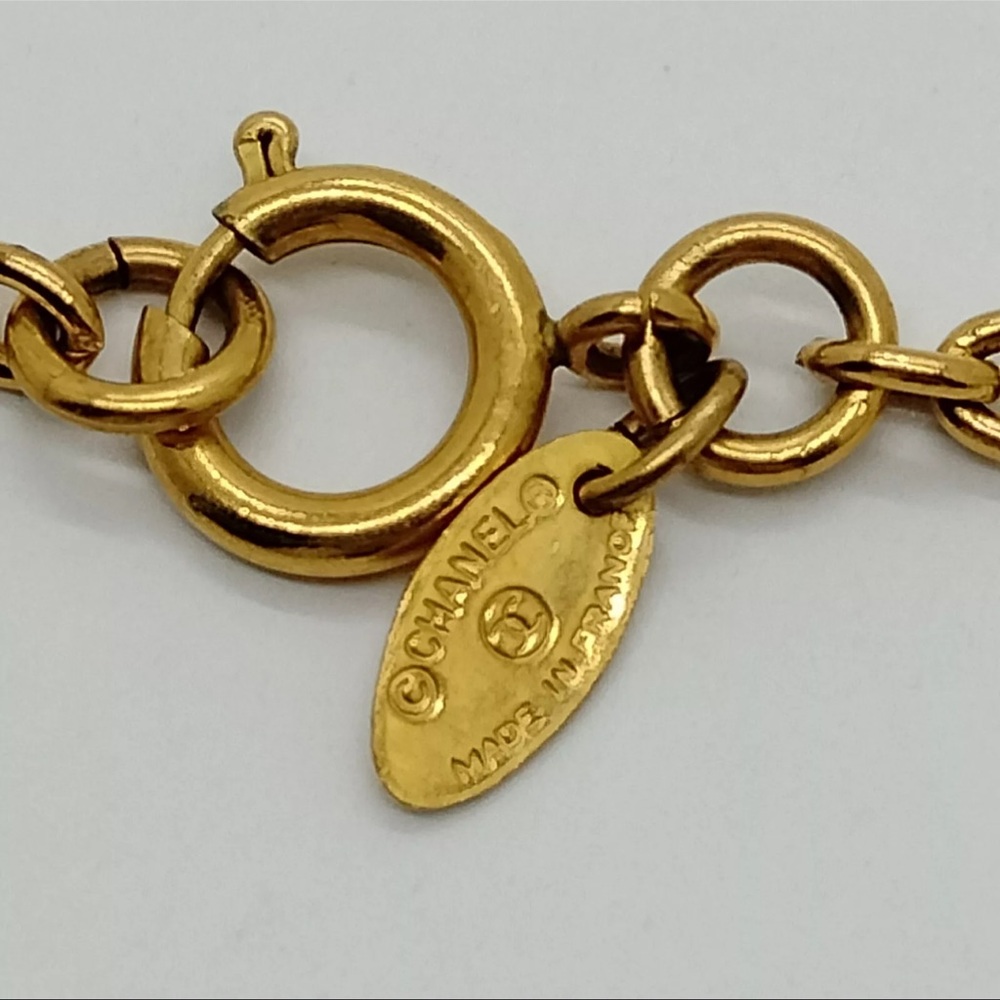 AUTH Chanel Vintage CC Pendant Necklace Gold - Picture 5 of 8